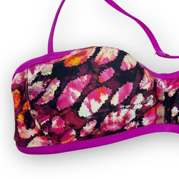 Becca Beach by Rebecca Virtue Printed Push Up Bikini Swim Top Womens Size Medium - Picture 3 of 10